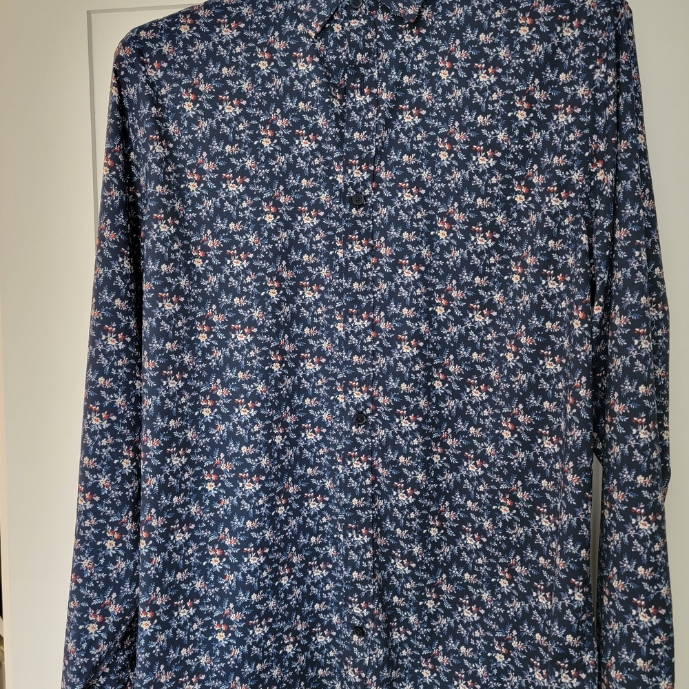 Classic Floral Wrinkle-resistant Everyday Performance Dress Shirt